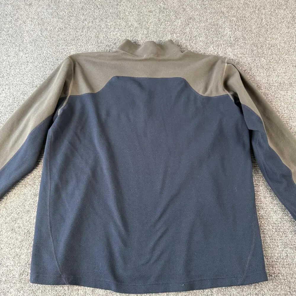 The North Face Fleece Sweater Mens 2XL Gray Blue Quarter Zip Pullover Pocket
